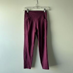 Girlfriend Collective burgundy athletic leggings
